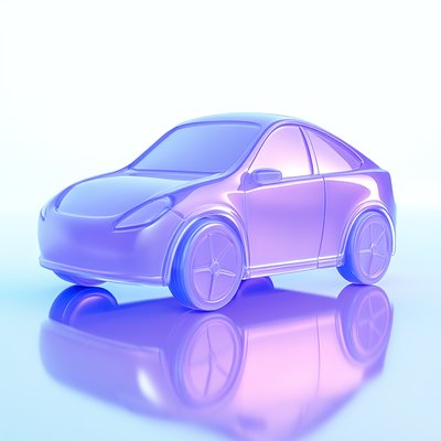 Stylized 3D Car Model with Gradient Colors