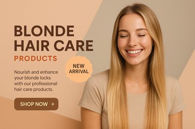 Blonde Hair Care Products Banner for Salon
