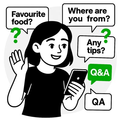 Engaging Q&A Social Media Illustration with Chat Bubbles