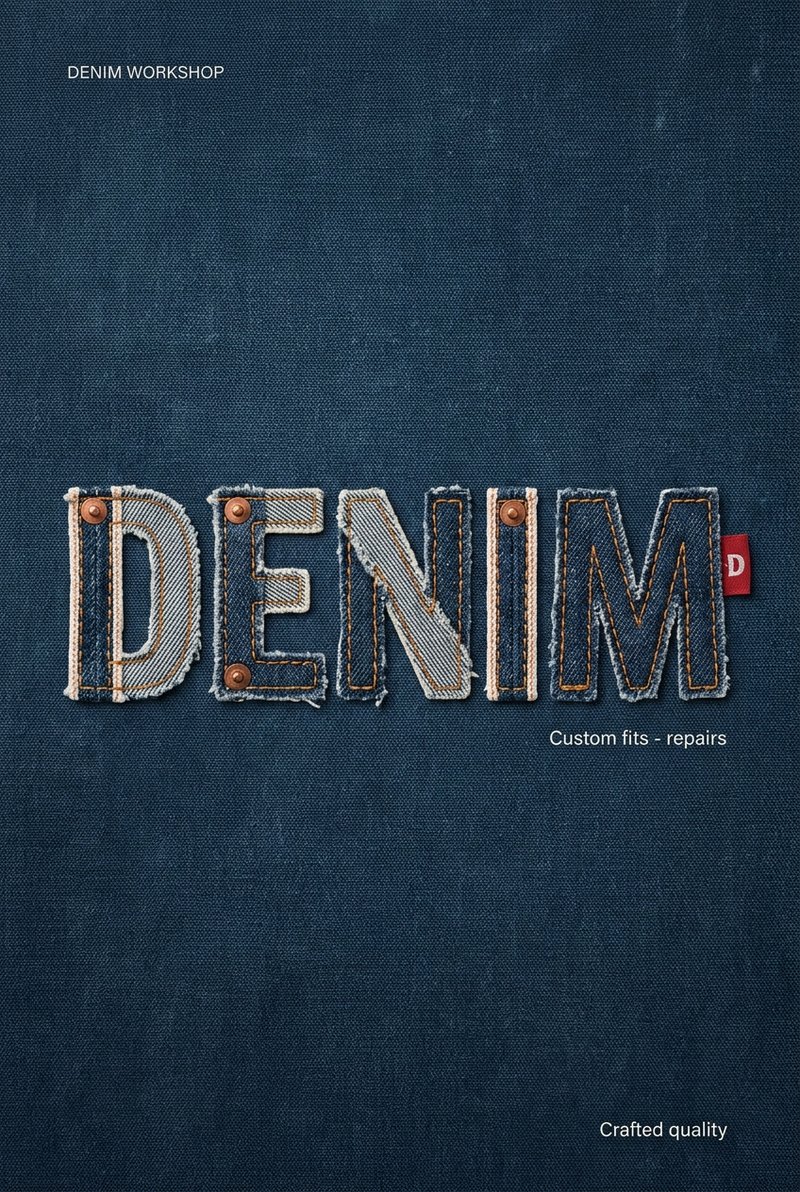 denim fabric with detailed stitching