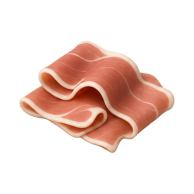 prosciutto folded on a board