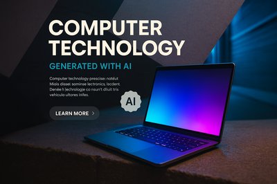 Futuristic Computer Technology Design with Neon Colors
