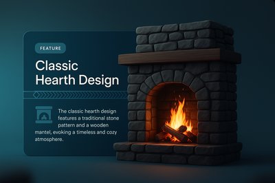 Cozy Stone Fireplace with Elegant Design Elements