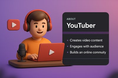 3D Illustration of a YouTuber Creating Content