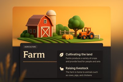 3D Farm Page Design with Integrated Elements