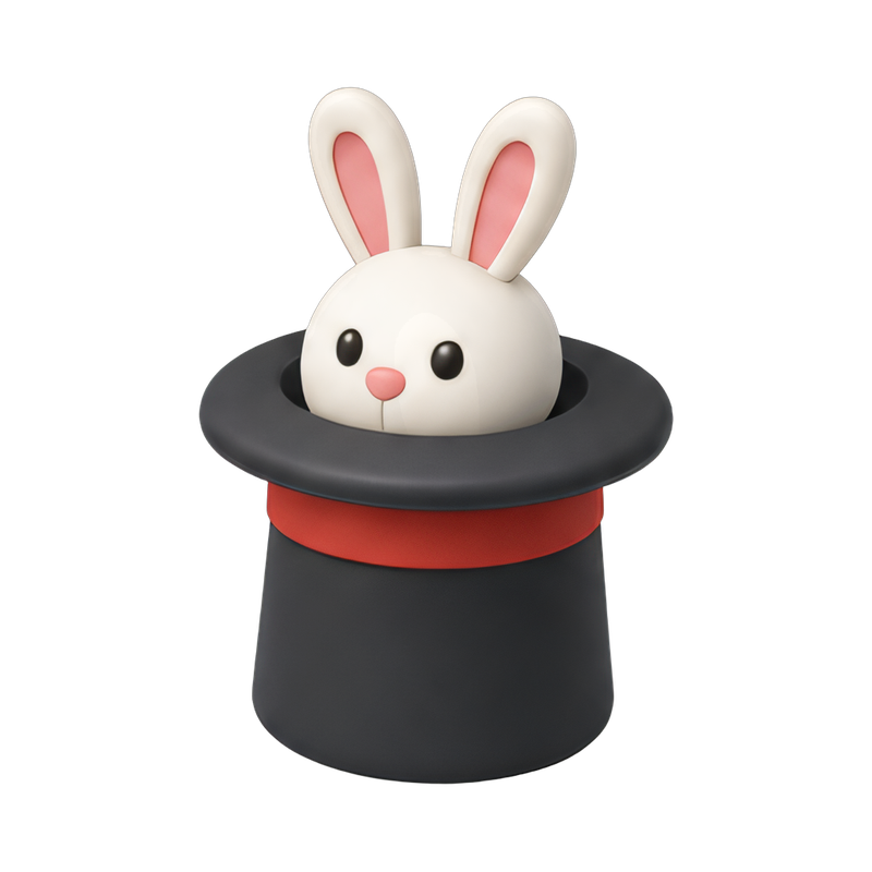 classic magic trick with rabbit