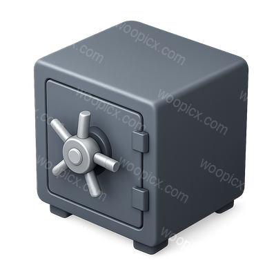 Stylized 3D Bank Vault Icon with Isometric View