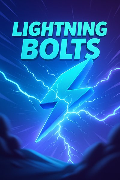Dynamic Lightning Bolts Illustration with Bold Typography