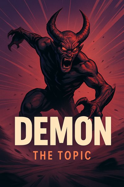 Dramatic Illustration of a Demon in Bold Graphic Style