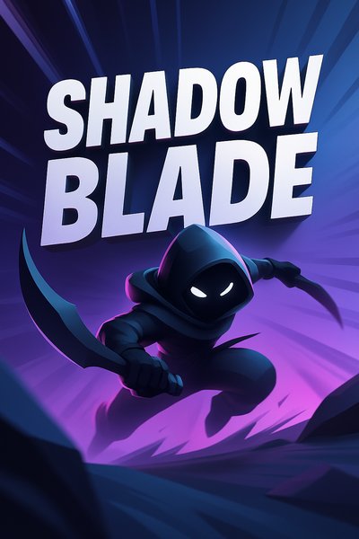 Dynamic Shadow Blade Illustration with Bold Title