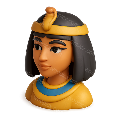 3D Cleopatra Icon in Isometric Style