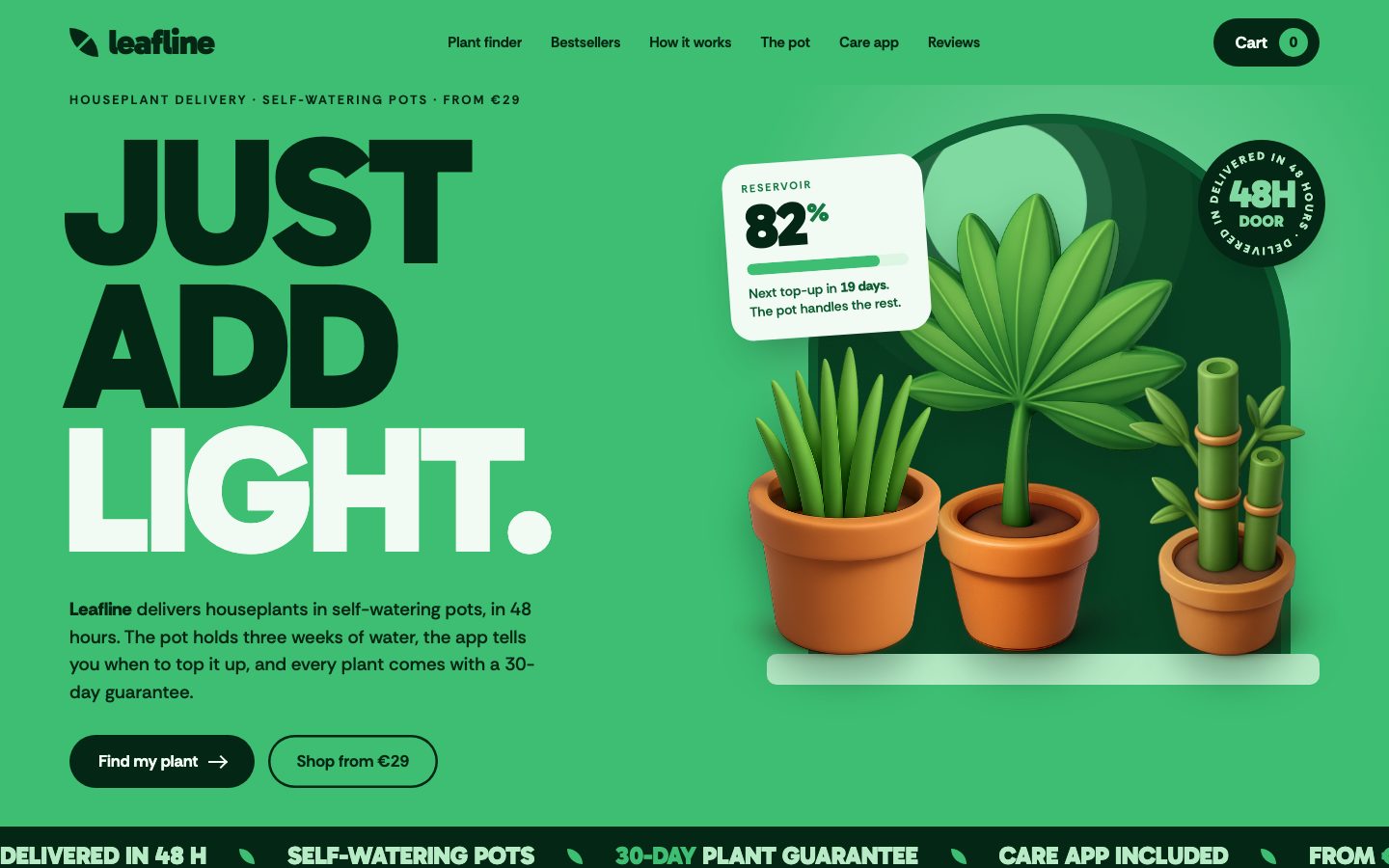 Leafline — landing page template preview