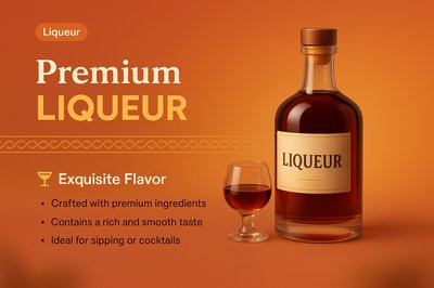 Premium Liqueur Landing Page Design with 3D Illustration