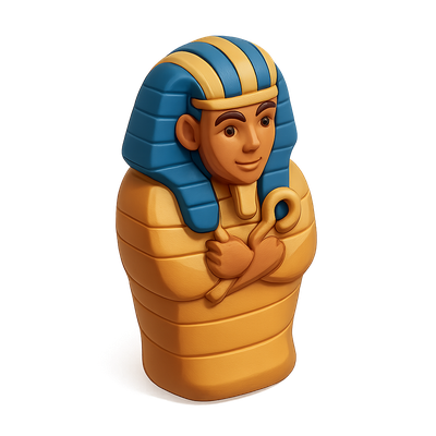 3D Isometric Mummy Sarcophagus Icon Design