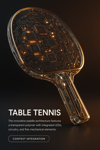 Hyperrealistic Table Tennis Paddle with LED Technology