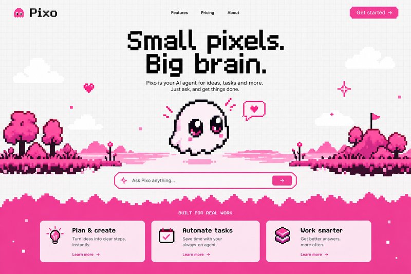 AI agent landing page template