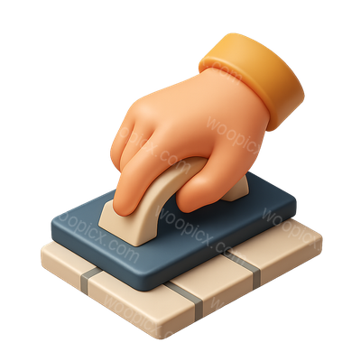 3D Icon of a Hand Using a Grout Float Tool
