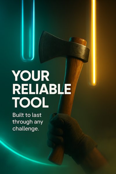 Neon Magic: Axe Design for Promotional Carousel
