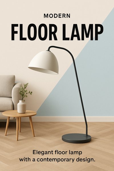 Chic Modern Living Room with Elegant Floor Lamp