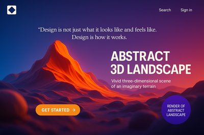 Dynamic 3D Landscape Render for Landing Page Design