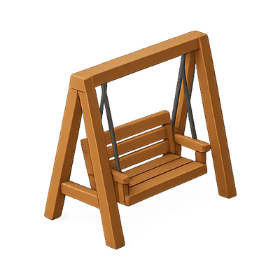 Minimalist Wooden Swing Set for Outdoor Spaces
