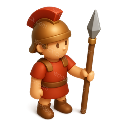 3D Hastati Spear Icon with Character Design