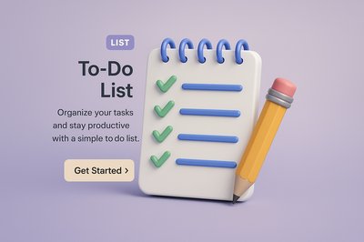 3D To-Do List Visualization with Modern Design Elements
