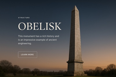 Stylish Web Page Design Featuring an Obelisk