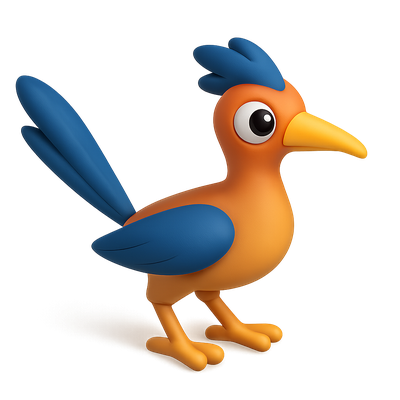 Colorful Cartoon Bird Character Design
