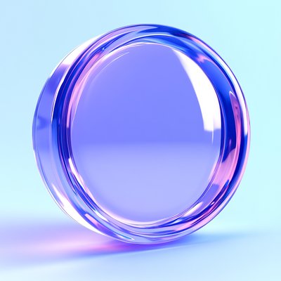 Translucent Circular Object with Gradient Colors