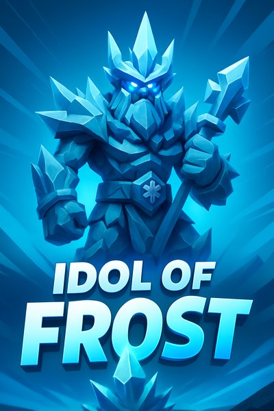 Dynamic Frost-Themed Idol Illustration with Bold Typography