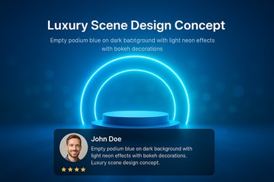 Dynamic Luxury Scene Design with Neon Effects