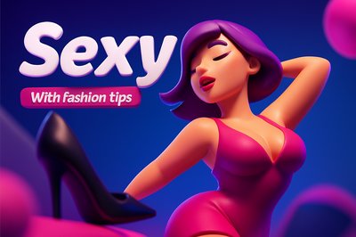 Dynamic 3D Illustration of a Fashionable Character