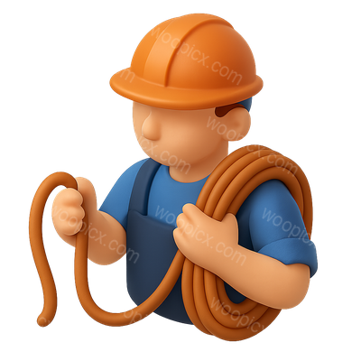 3D Rigger Icon with Ropes in Isometric View