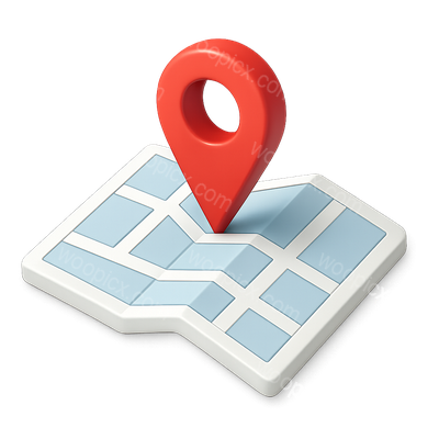 3D Isometric Map Marker Icon Design for Navigation