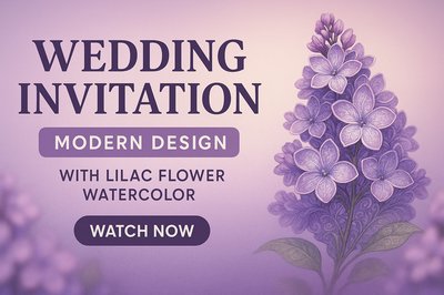 Elegant Wedding Invitation Design Featuring Lilac Watercolor Elements
