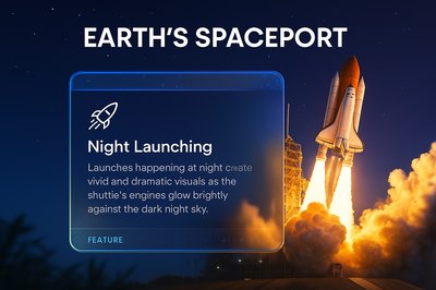 Stunning Night View of Shuttle Launch from Earth's Spaceport