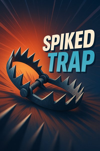 Dynamic Spiked Trap Illustration with Bold Title