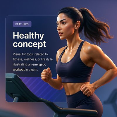 Energetic Woman Running on Treadmill at Gym