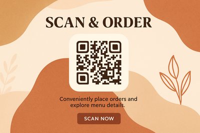 Boho Style QR Code Poster for Ordering and Payment