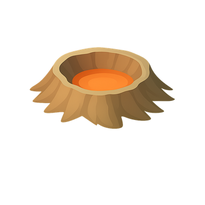 Stylized Tree Stump on a Soft Green Background