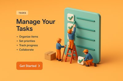 Realistic 3D Scene of Miniature People Managing Tasks