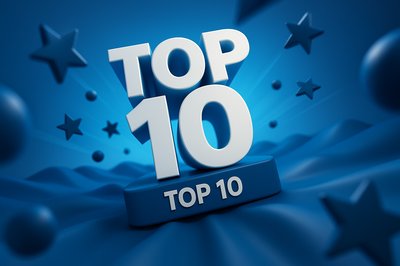 3D Graphic of Top 10 Ranking with Stars and Bubbles