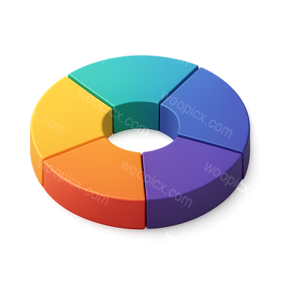 Vibrant 3D Color Wheel Icon in Isometric View