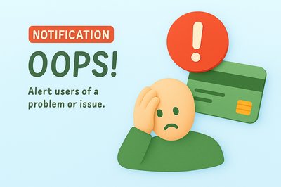 3D Notification Illustration for User Alerts
