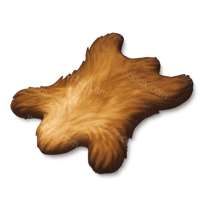 3D Animal Pelt Icon with Volumetric Effect