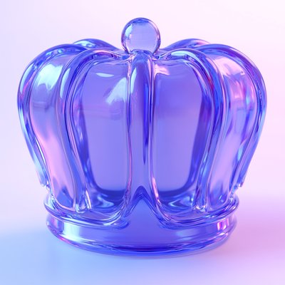 Elegant Purple Glass Crown with Smooth Curves