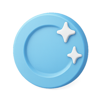 Stylized Blue Plate with Decorative Stars