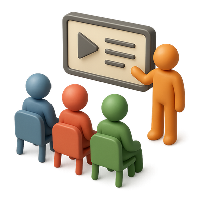 3D Icon of People Watching a Presentation