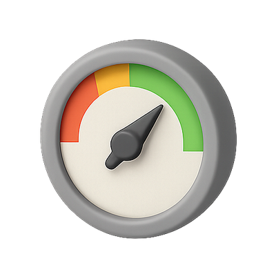 Colorful Gauge Icon Representing Measurement